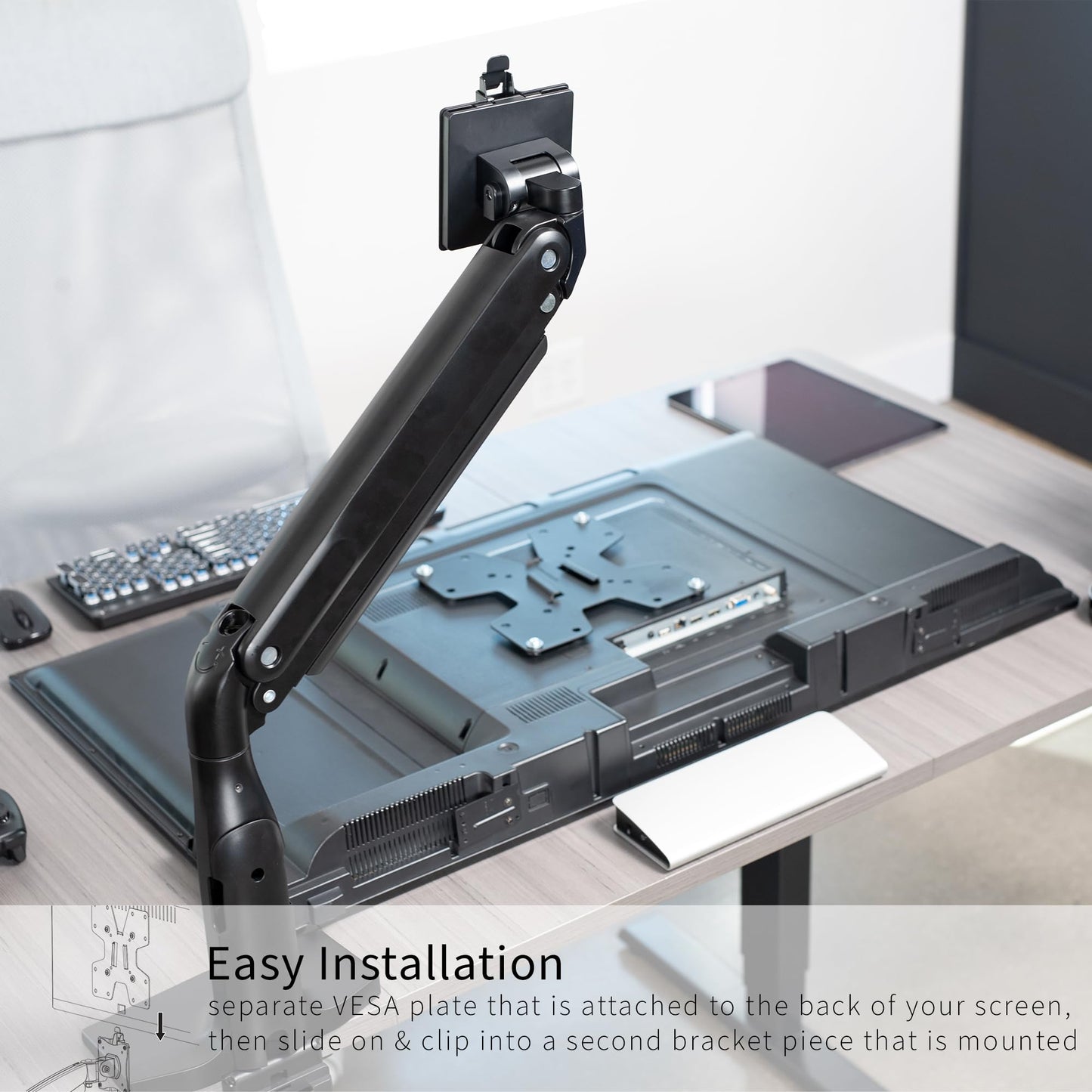 VIVO Large Adapter VESA Mount Quick Release Bracket Kit, Stand Attachment and Wall Mount Removable VESA Plate for Easy LCD Monitor and TV Screen