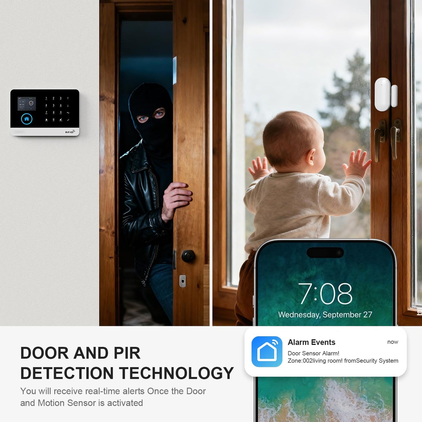 PGST Wireless Alarm System,WIFI/4G Home Security Systems with DIY Expandable Door and Motion Sensor,Tuya APP Instant Alerts,Work with Alexa/Google