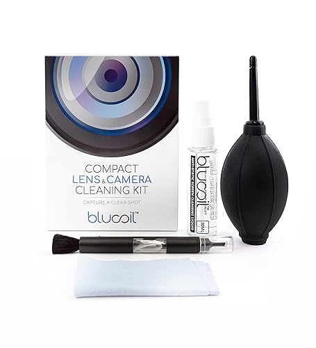 Blucoil Camera Cleaning Kit with Mini-Air Blower and Dual-Sided Lens Pen for DSLR, SLR, Mirrorless Digicam - Compatible with Canon, Nikon, Pentax