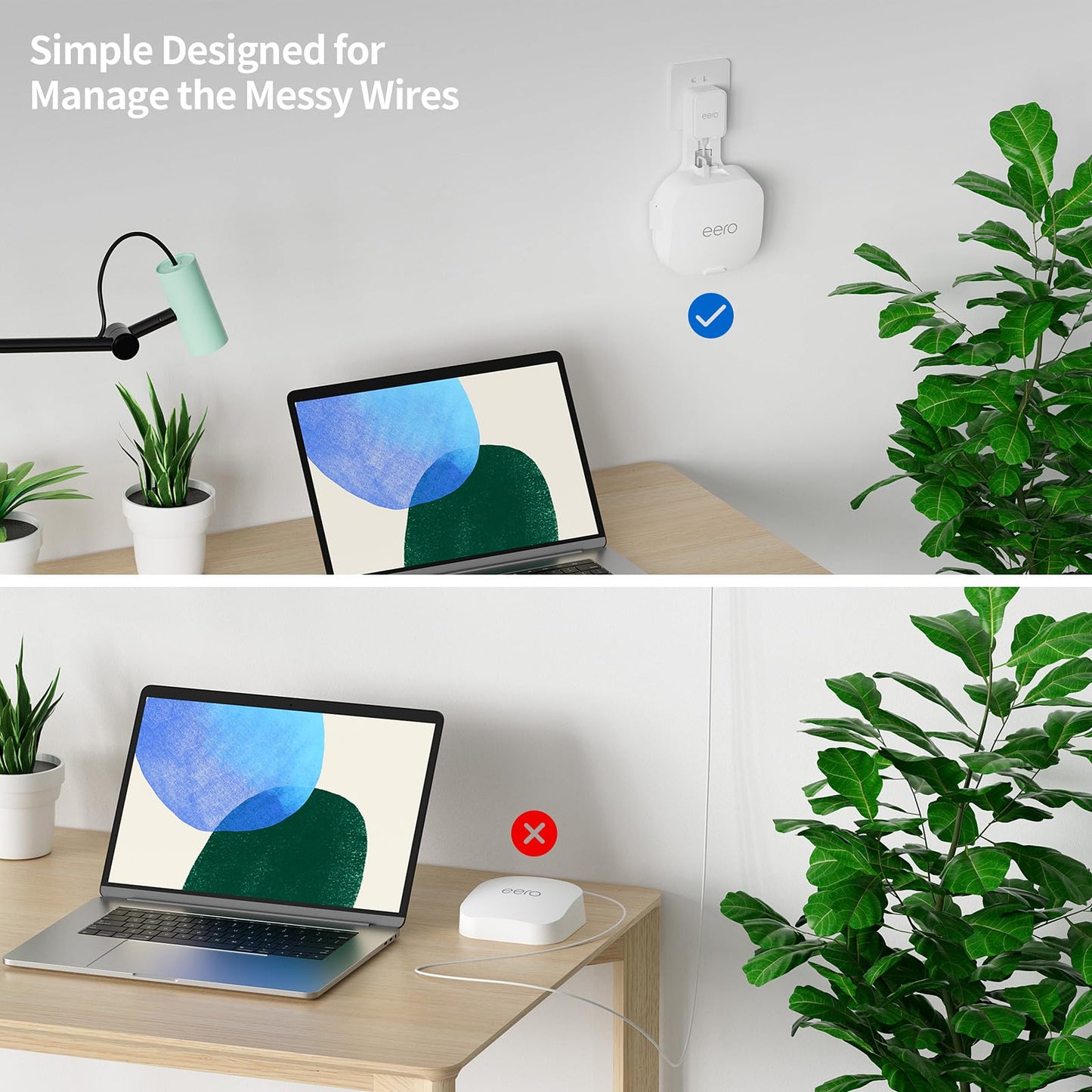 Relassy Wall Mount Holder for eero 6e/6, Outlet Stand Bracket Compatible with eero 6 Mesh Wi-Fi System Extender Router (1 Pack), No Messy Wires, Space