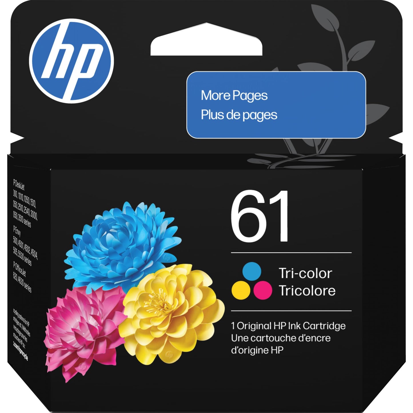 HP 61 Tri-Color Ink Cartridge | Works with DeskJet 1000, 1510, 2050, 2510, 2540, 3000, 3050, 3510; Envy 4500, 5530; OfficeJet 2620, 4630 | C0PA5AN |