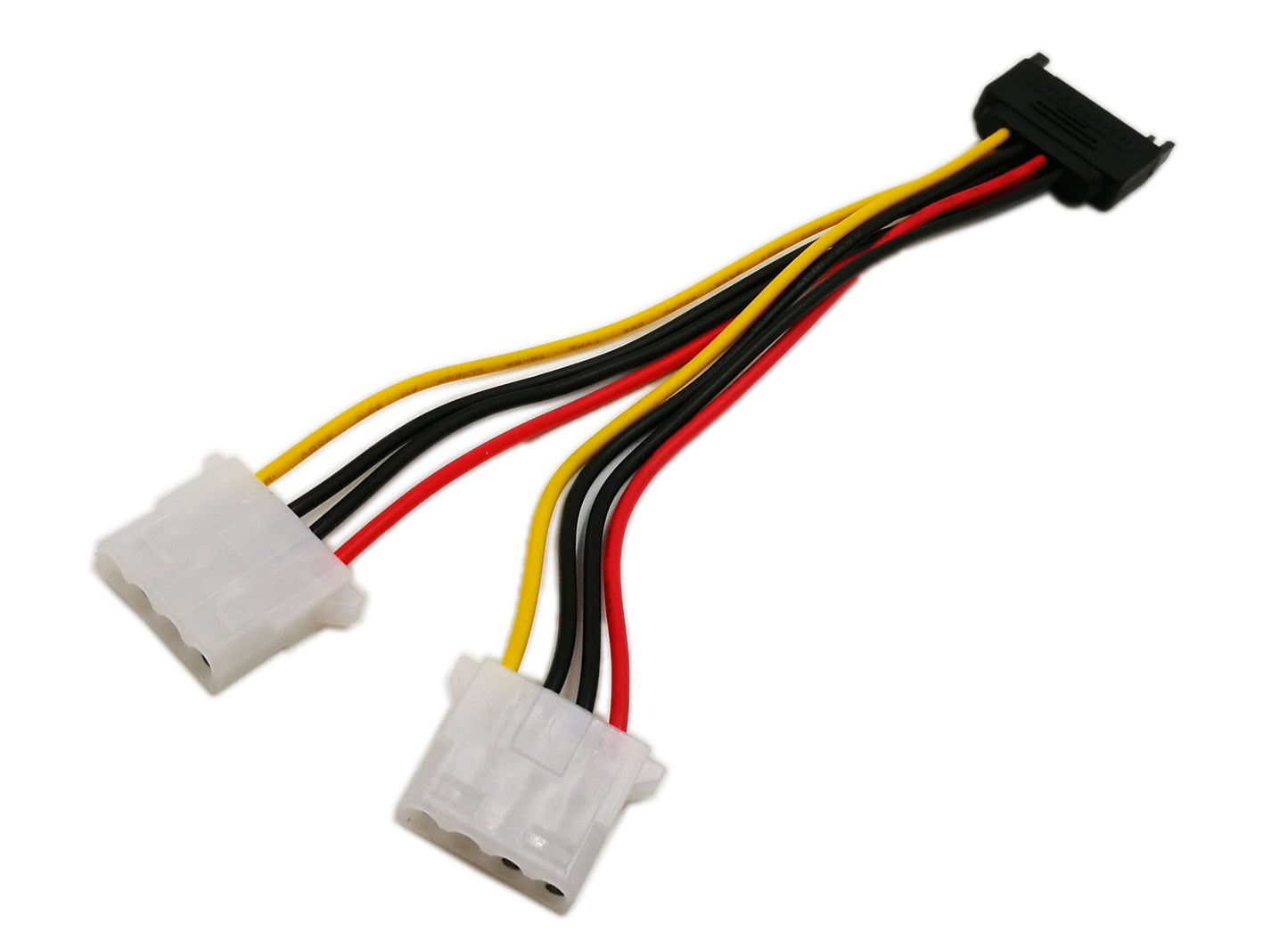 zdyCGTime 6 Inch Sata 15-Pin Male to Dual 4 Pin Molex Lp4 Female IDE Hard Drive Power Y-Adapter Converter Cable,Male to Female for 12V/5V IDE HDD DVD