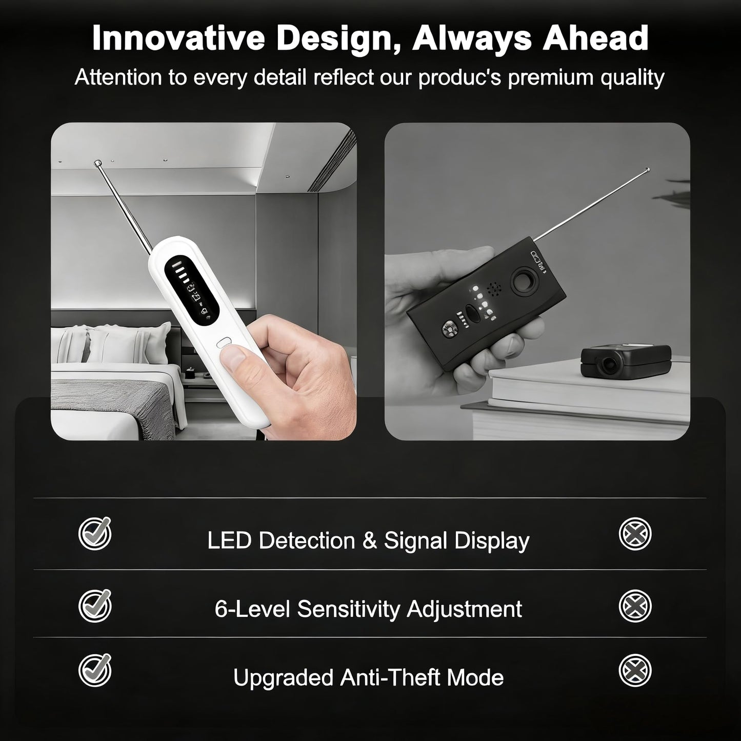 Upgraded Hidden Camera Detectors,Cameras Detector,Signal Scanner,Anti Spy Bug Camera Finder&GPS Tracker,Hidden Bug and Camera Detector