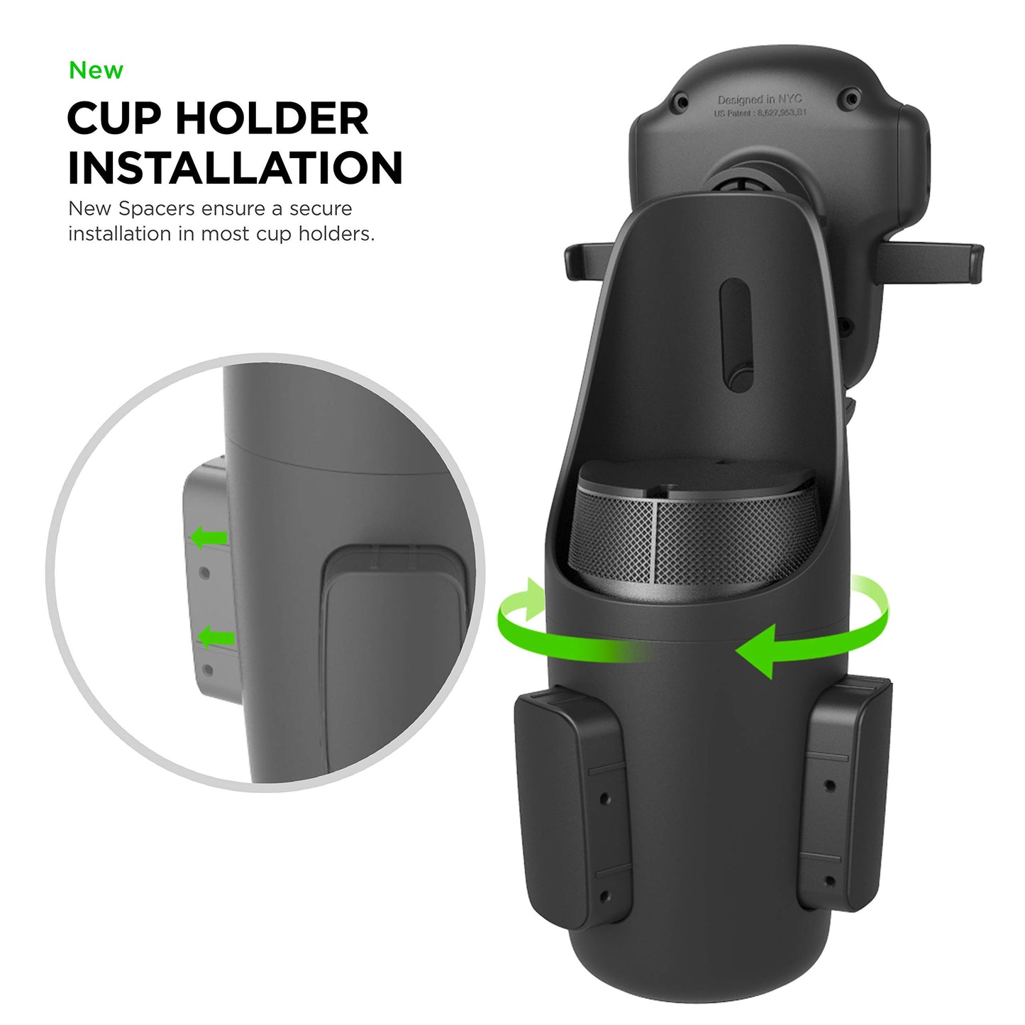 iOttie Easy One Touch 5 Cup Holder Mount - Universal Car Mount Phone Holder for iPhone, Google, Samsung, Moto, Huawei, Nokia, LG, and all other