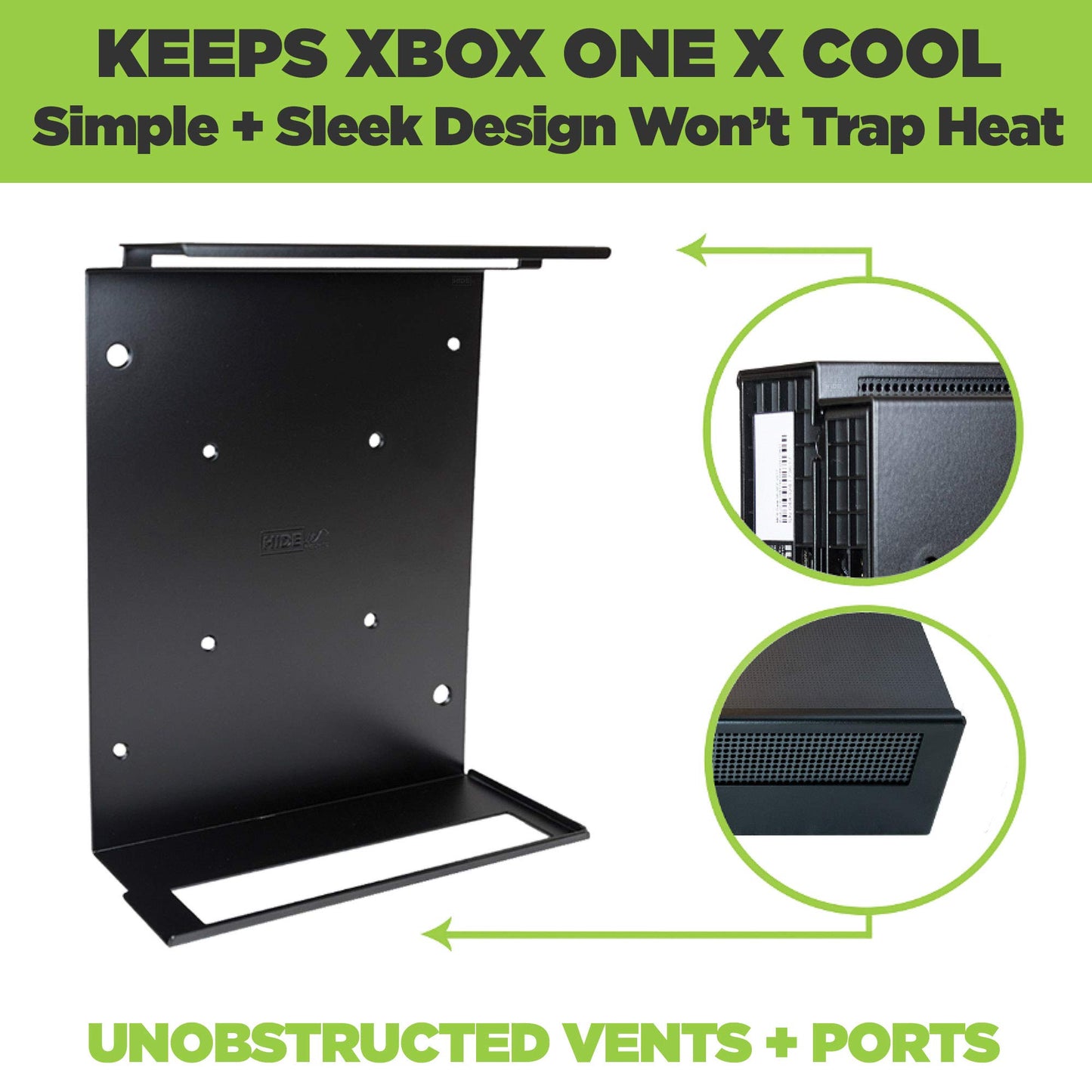 HIDEit Mounts X1X Bundle, Wall Mounts for Xbox One X and Controllers, Steel Mounts for Xbox One X and Two Controller Mounts to Safely Store Your Xbox