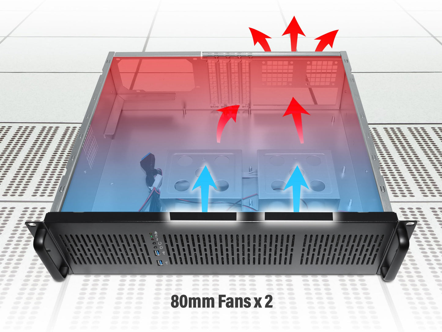 Rosewill 3U Server Chassis Rackmount Case, 4X 3.5 Bays, ATX Compatible, 2X 80mm Fans, 2X USB 3.0, Silver/Black - RSV-Z3100U