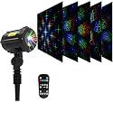 LedMall Motion Pattern Firefly 3 Models in 1 with 18 Patterns RGB Outdoor Laser Christmas Lights Projector with RF Remote Control and Security kit