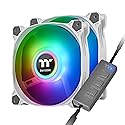 Thermaltake Pure Duo 140mm 16.8 Million RGB Color 5V ARGB Motherboard Sync 2 Light Rings 18 Addressable LED 9 Blades Hydraulic Bearing White