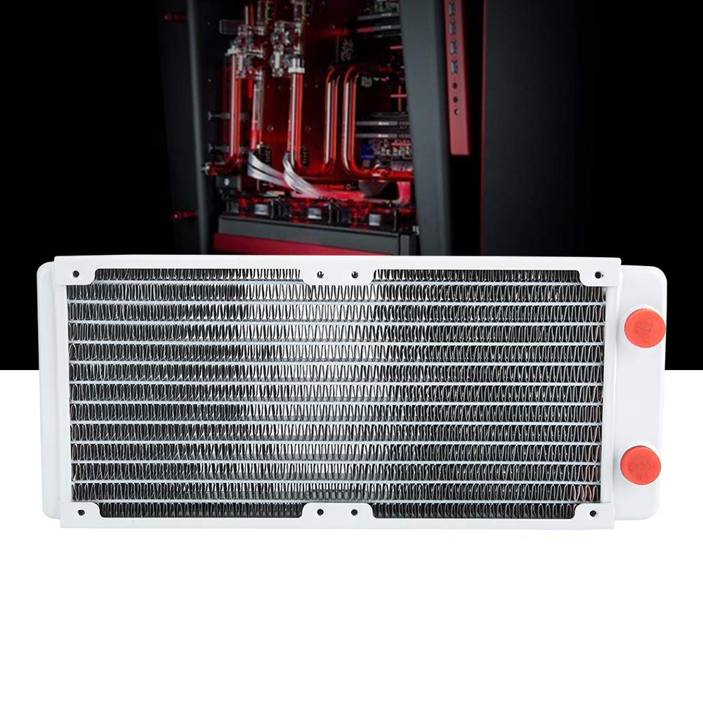240mm Water Cooling Radiator for PC - White Copper Heat Sink with 12 Pipes, Easy Install Computer Water Cooling System for Gaming PCs