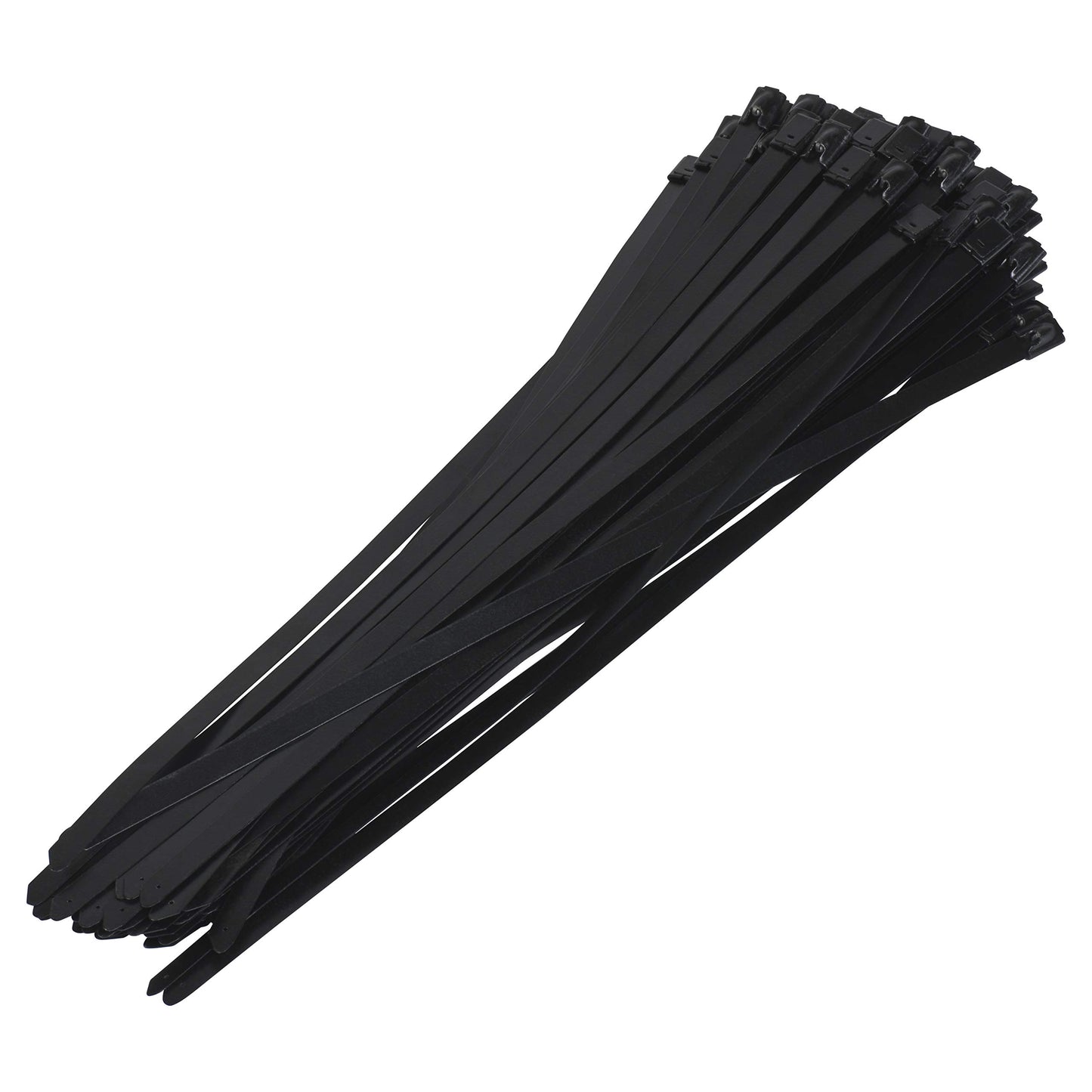 Supreme Cable Ties 8 Supreme Black Polyester Coated 316 Stainless Steel Cable Zip Ties, 300 lb, (100 Piece)