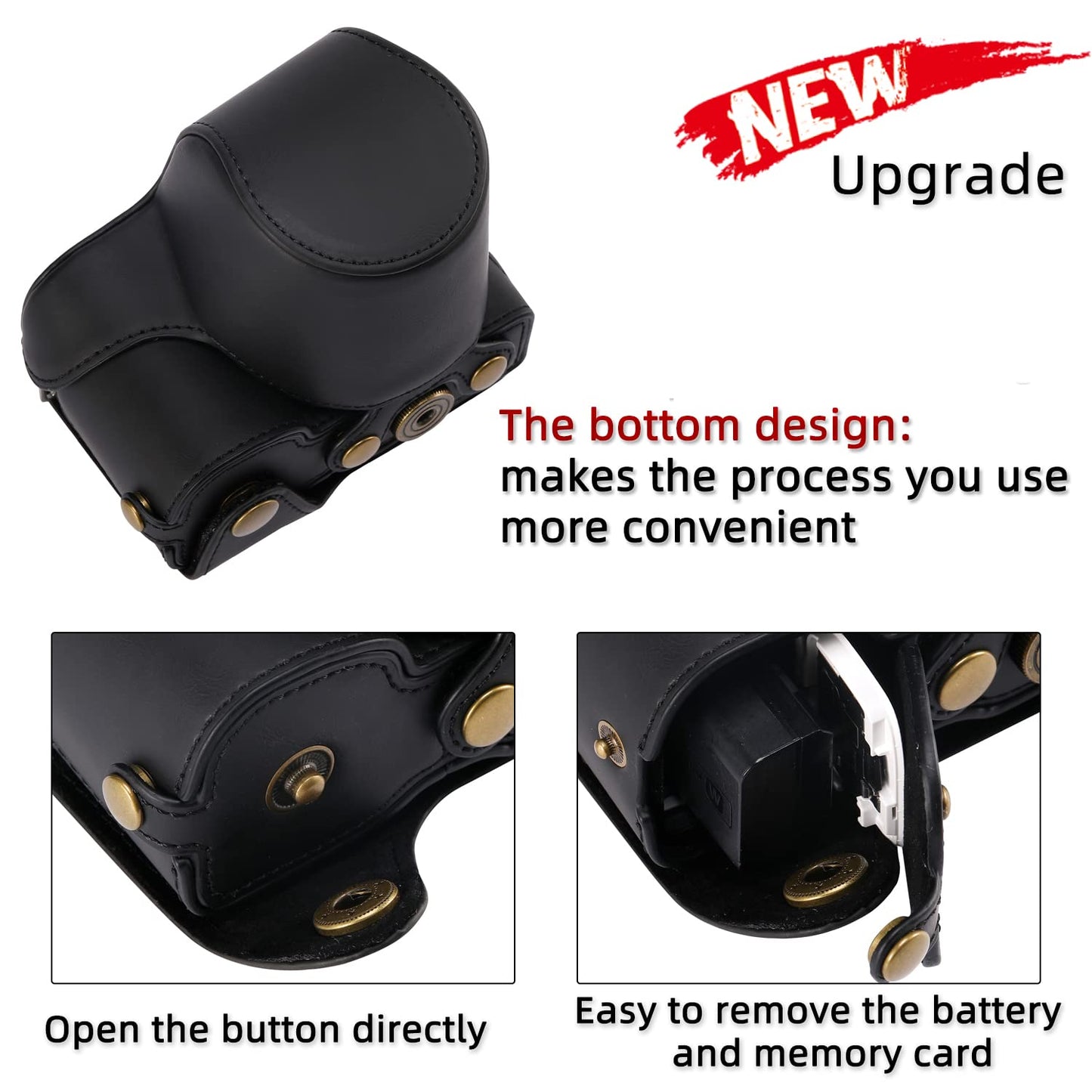 Hargedis XEVN for Sony ZV-E10 case,for Sony ZV-E10 case,Premium PU Full Body Leather Camera Case Bag for Sony Alpha ZV-E10 Fit 16-50mm Lens