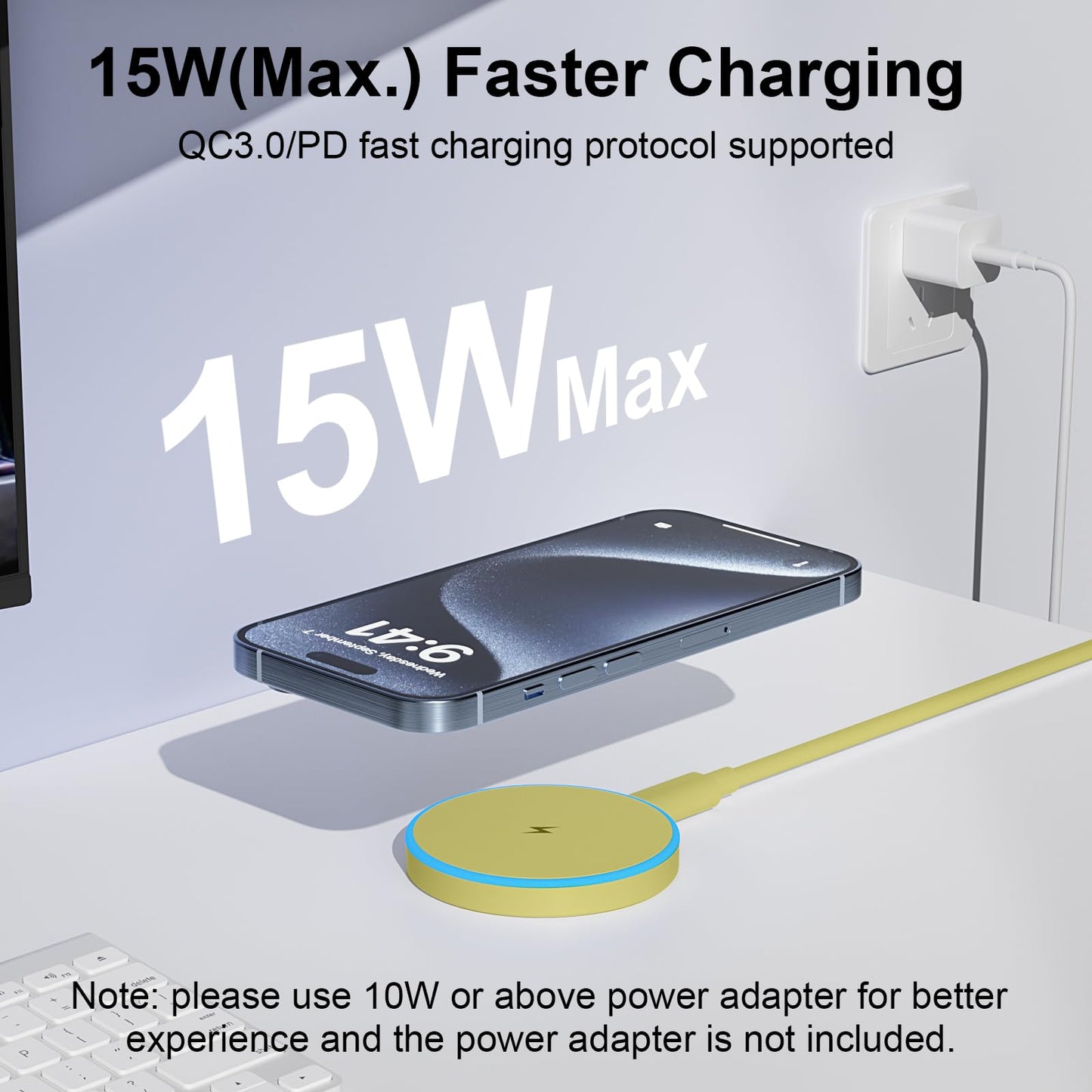 MagSafe Charger 2 Pack 15W Magnetic Wireless Charger Fast Charging Pad Compatible with iPhone 17/16/15/14/13/12 Series & AirPods 3/2/Pro Magnetic