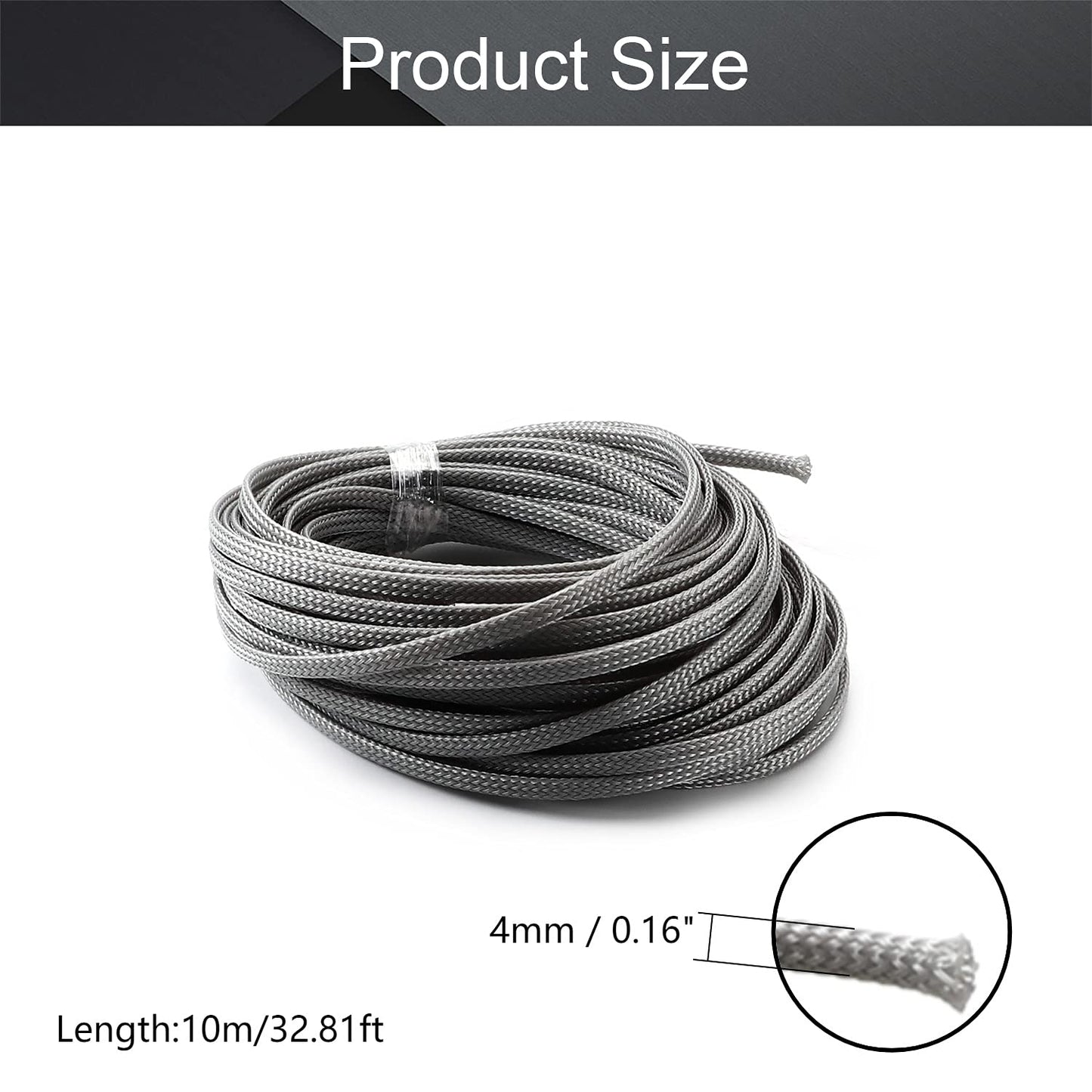 Othmro 32.8ft/10Meter PET Expandable Braided Cable Sleeve, 3/16 Inch Flexible Wire Loom Cord Protector, Cable Management Sleeve Cord Cover for Audio