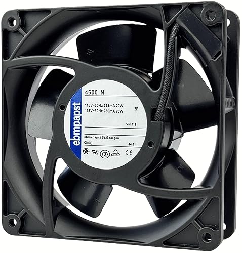 for ebmpapst 4600N Axial Fan?115V 12038 Industrial Cooling Fan All-Metal Heat-Resistant Cooling Fan 4600N, 2-Pin 20W