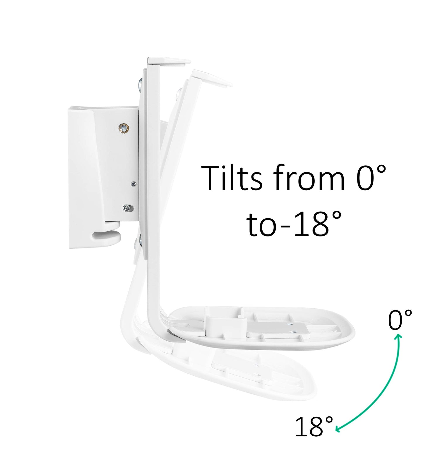 ynVISION.DESIGN Adjustable Wall Mount Bracket Compatible with Sonos One, One SL, and Play:1 Speaker | 2 Pack | (White)