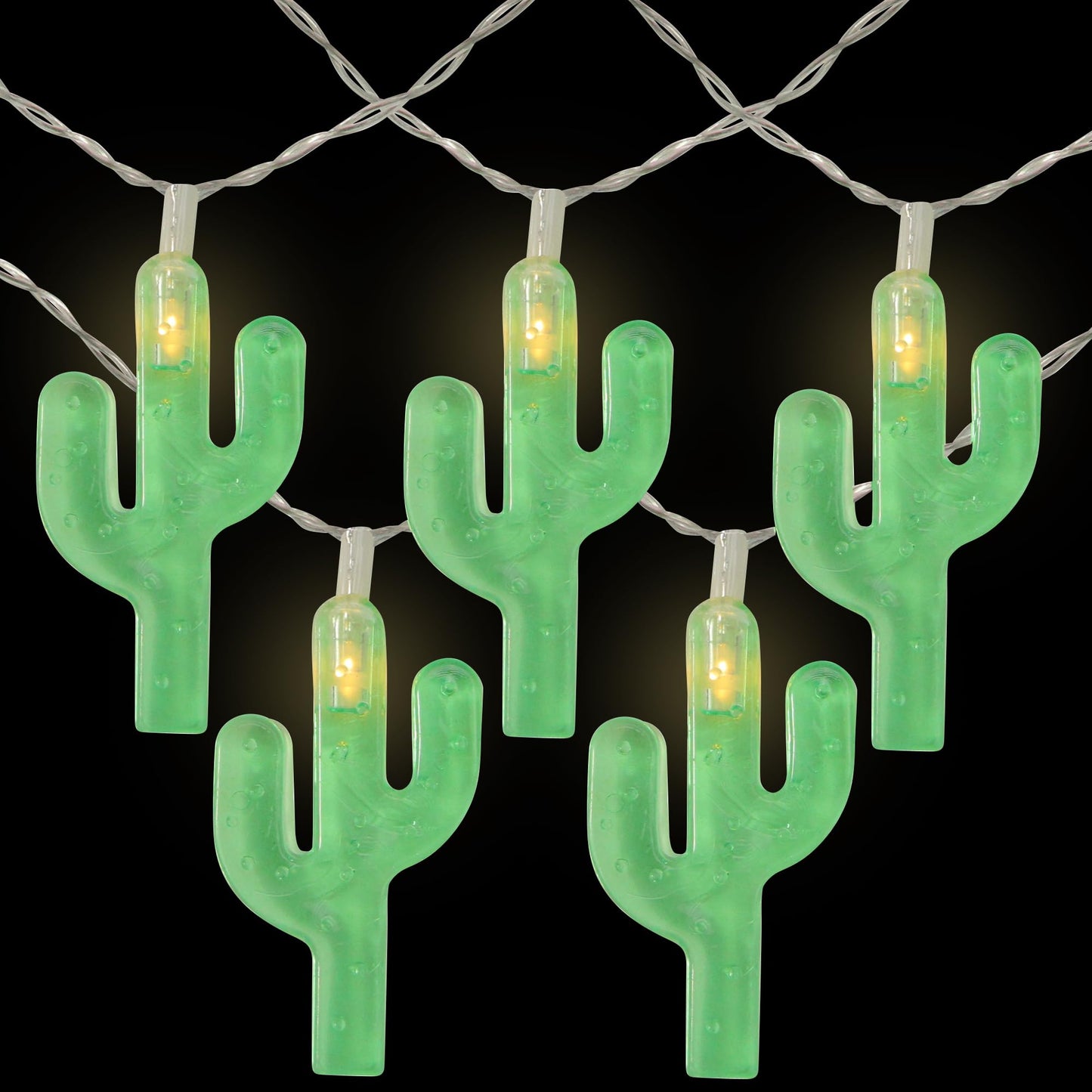 Northlight LED Cactus Indoor Outdoor Patio String Light Set - 4.5' Clear Wire - 10ct