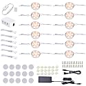 Puck Lights Under Cabinet Lighting,12V LED Dimmable Kitchen Counter Lights Wired,Perfect for Closet Shelf Cupboard Book Case Display Lighting,All Kits