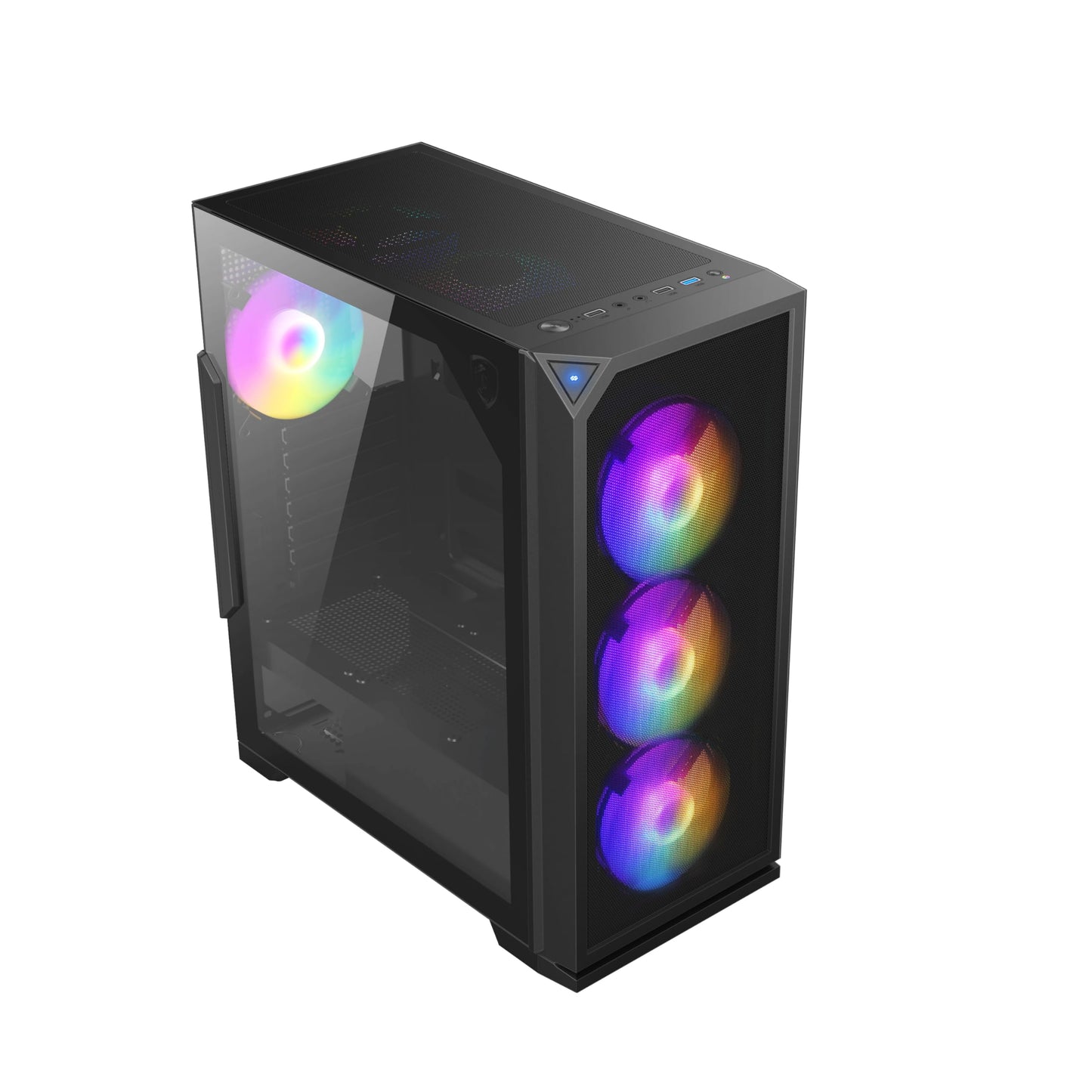 Bluegears b-Knights RGB Gaming Case Preinstalled with 6 x RGB 120mm Fans, Front Mesh Cover, and Side Tempered Glass for Extreme Cooling and Lighting