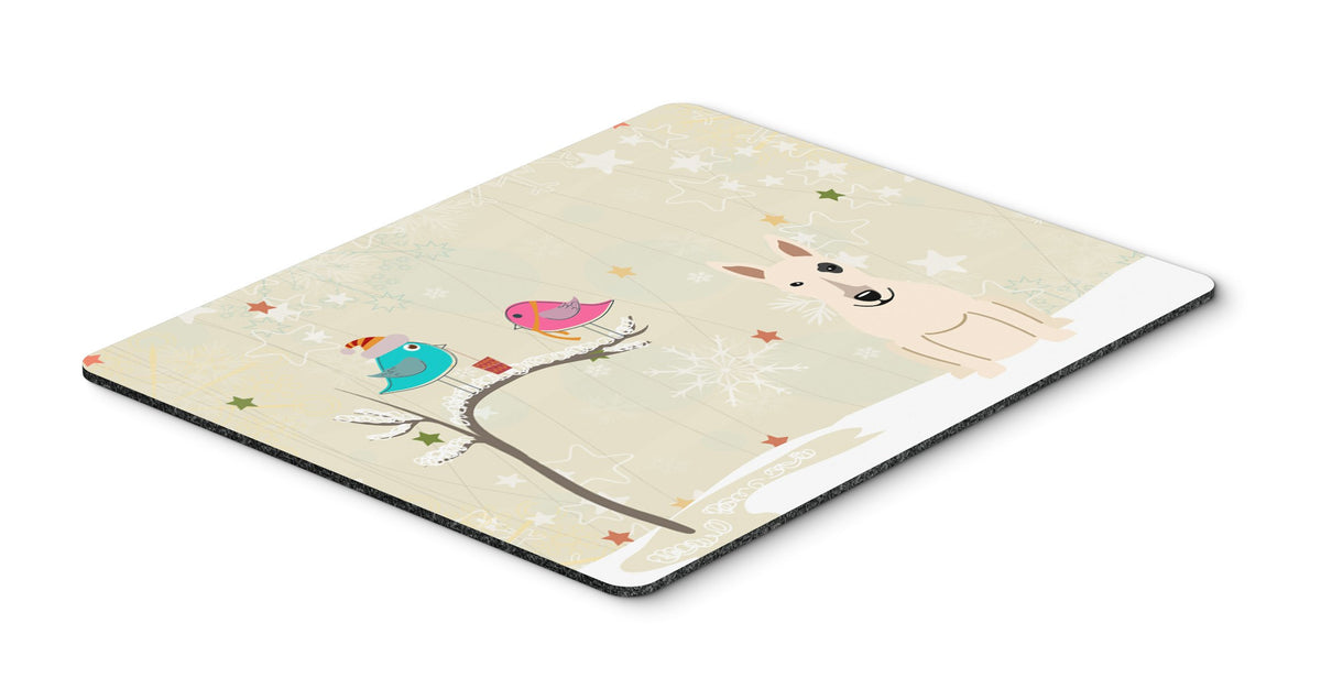 Caroline's Treasures BB2610MP Between Friends Bull Terrier - White Mouse Pad, Hot Pad or Trivet for Home Office Gaming Working Computers Laptop Mouse