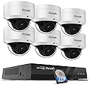 PANOOB PoE Security Camera System, 6X Wired 5MP IK10 Vandal-Proof PoE Dome Cameras Outdoor with Person Detection, 100ft IR Night Vision, Remote