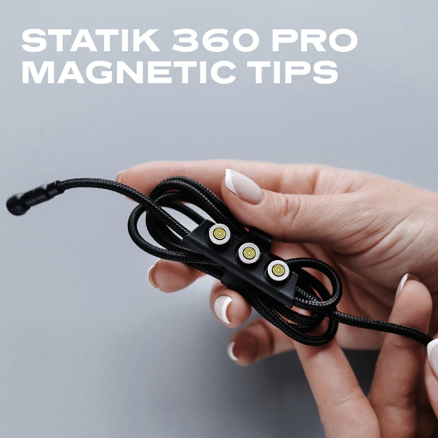 Statik 360 Pro Magnetic Connectors Tips - Only Compatible with Statik360 Pro Magnetic Charging Cable - 3-Pack Includes i-Product, Micro USB and USB-C