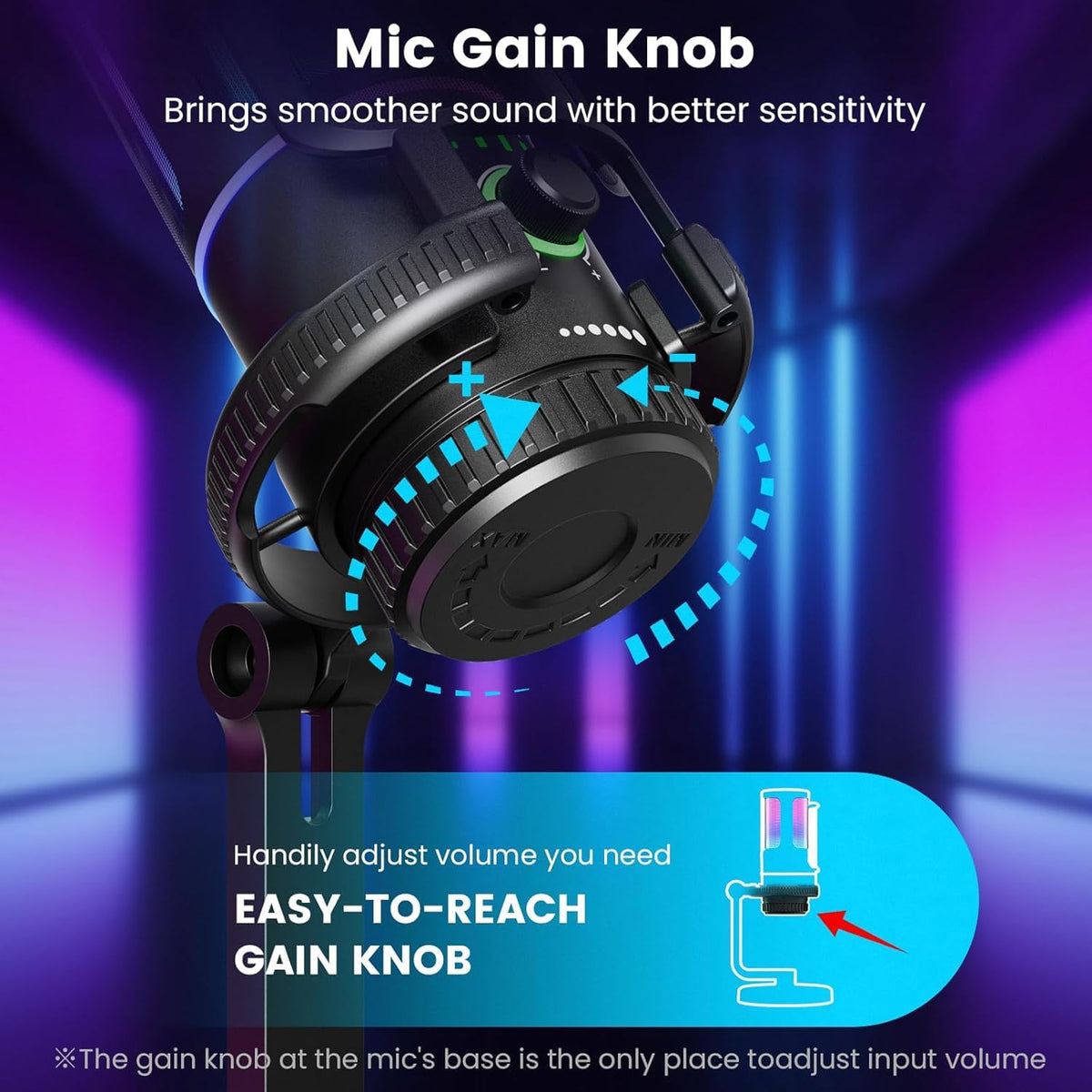 SINWE Gaming Microphone with Noise Cancelation & Gain Control- USB PC Mic for Streaming, Gaming, Podcasts, PC, PS4 -Includes Pop Filter, Shock Mount