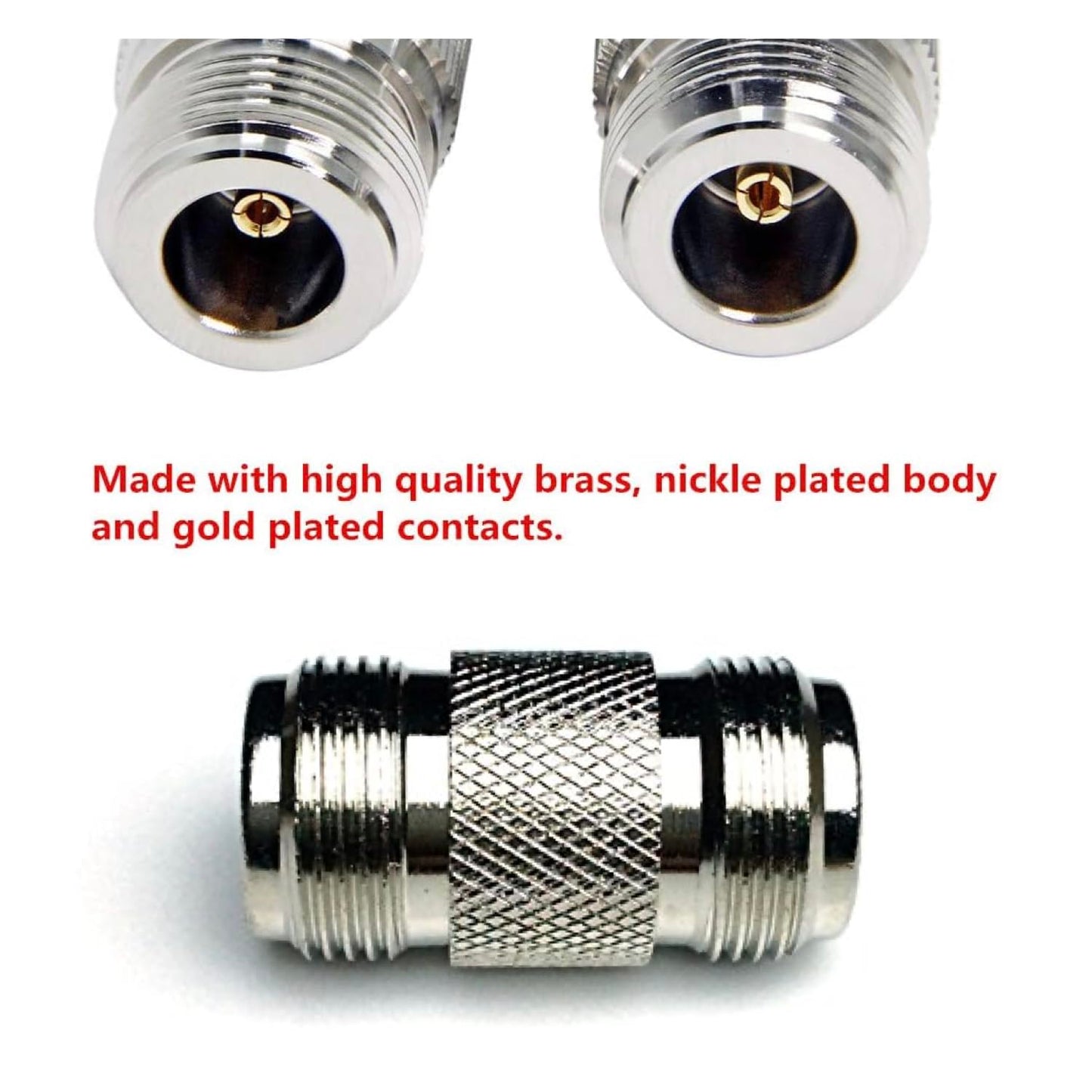 CESS 2pcs N Type Adapter N Female to N Female Barrel RF Coax Connector Coupler 50ohm for Ham Radio Antenna, WiFi Antenna, Router