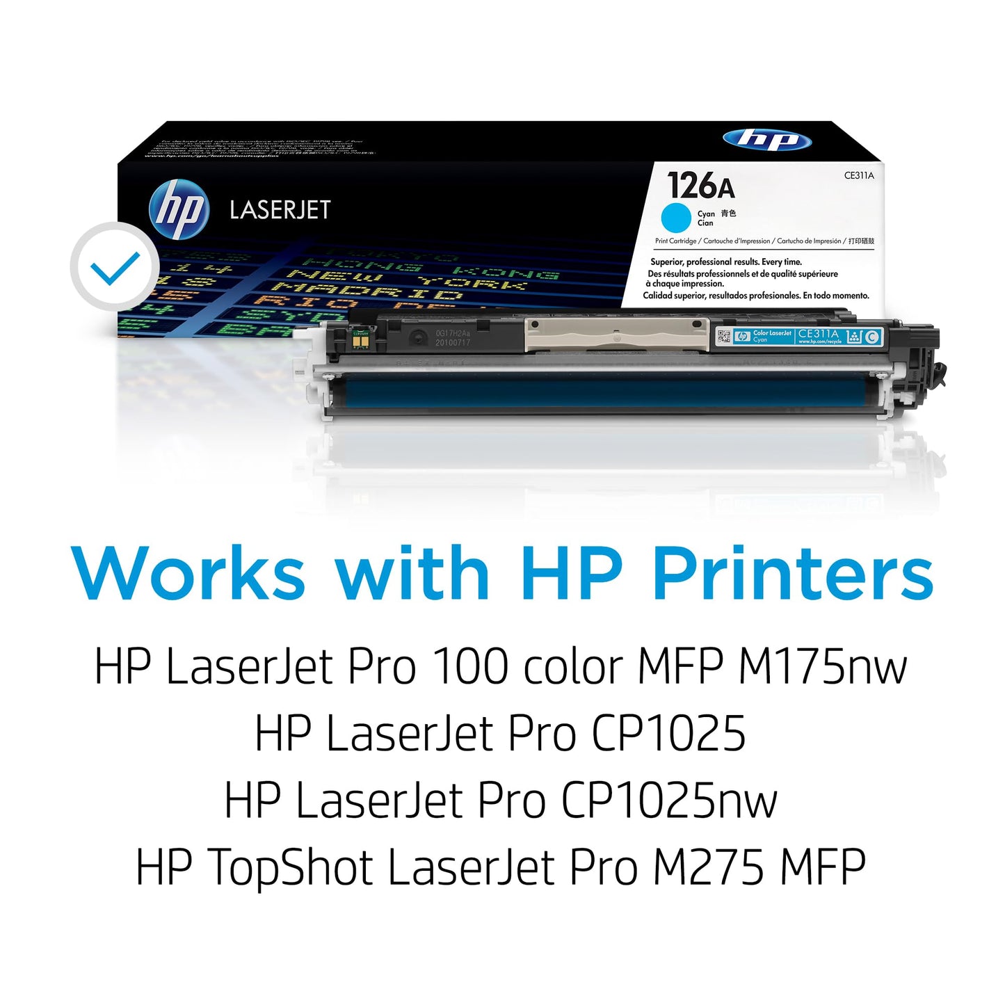 HP 126A Cyan Toner Cartridge | Works LaserJet Pro 100 Color MFP M175 Series, CP1025 Series, TopShot LaserJet Pro M275 MFP Series | CE311A