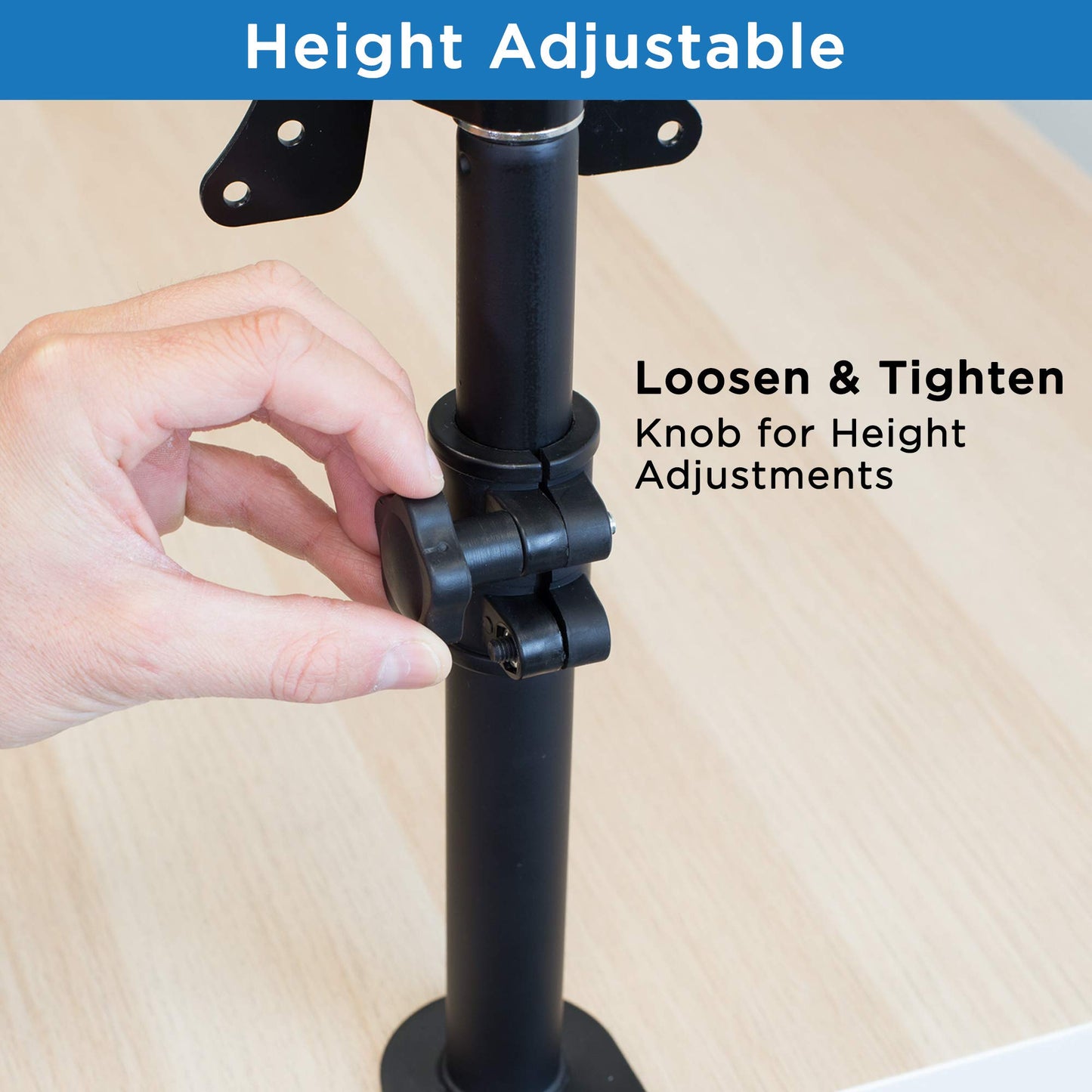Mount-It! Single Monitor Desk Mount - Vertical Monitor Stand with Height Adjustable Telescoping Pole - Fits 19-34 Inch VESA Monitors - Tilt & Swivel
