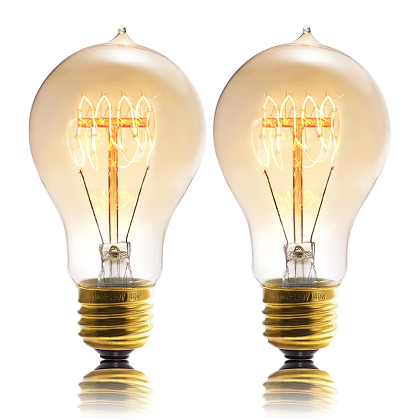 Sevici A19 Incandescent Light Bulbs 40W E26 Dimmable Edison Bulbs 2 Pack