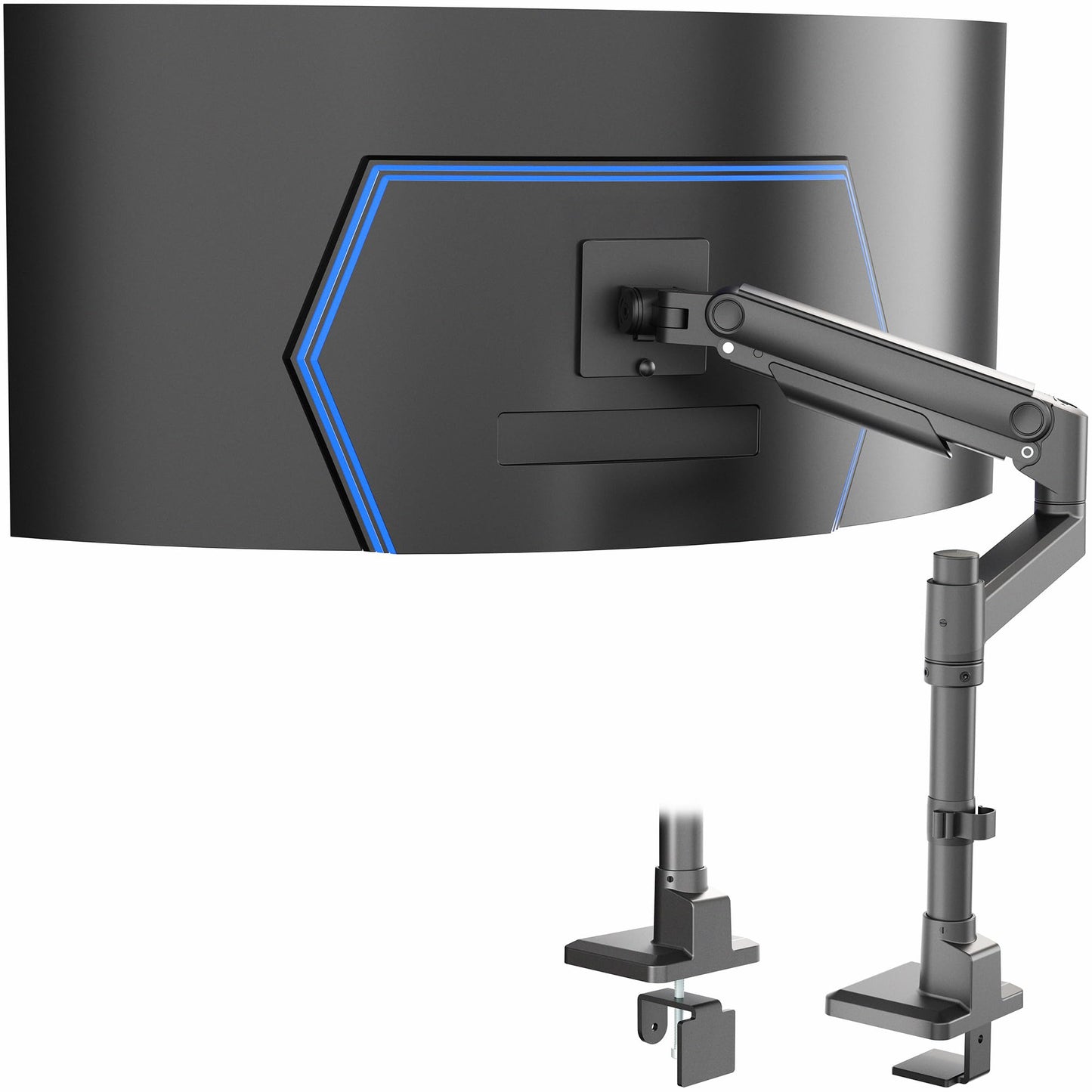 VIVO Aluminum Ultrawide Monitor Tension Stand with Extension Pole for up to 49 inch Screens, Holds 44 lbs, Premium Desk Mount Designed for Samsung