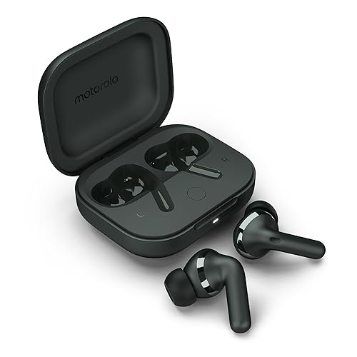 Motorola Moto Buds+ Headphones with Sound by Bose, Dual Dynamic Drivers and Optimal Resolution Sound, Dolby Head Tracking and Dolby Atmos, Dynamic…