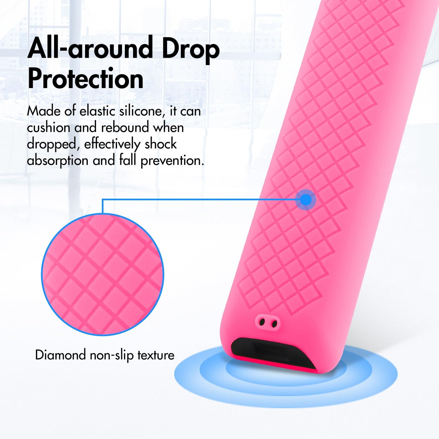 LEFXMOPHY Cover for SofaBaton X1S Remote Control Silicone Case Replacement with Lanyard Hot Pink Glow in Dark