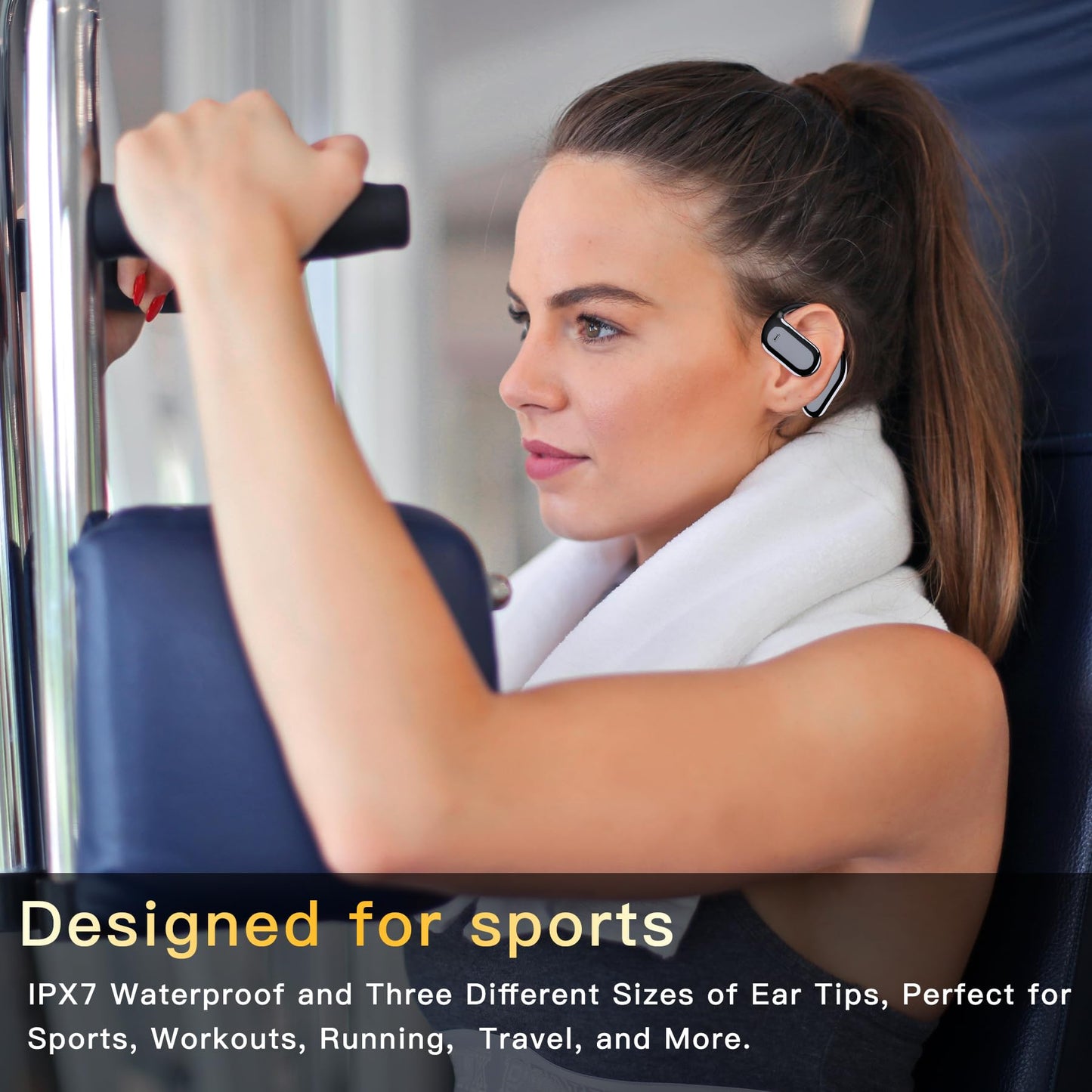 Hsility Wireless Earbuds Bluetooth Earbuds Built-in Mic with Ear Hooks 50H Playtime Ear Buds LED Display Charging Case Waterproof Design for Running…
