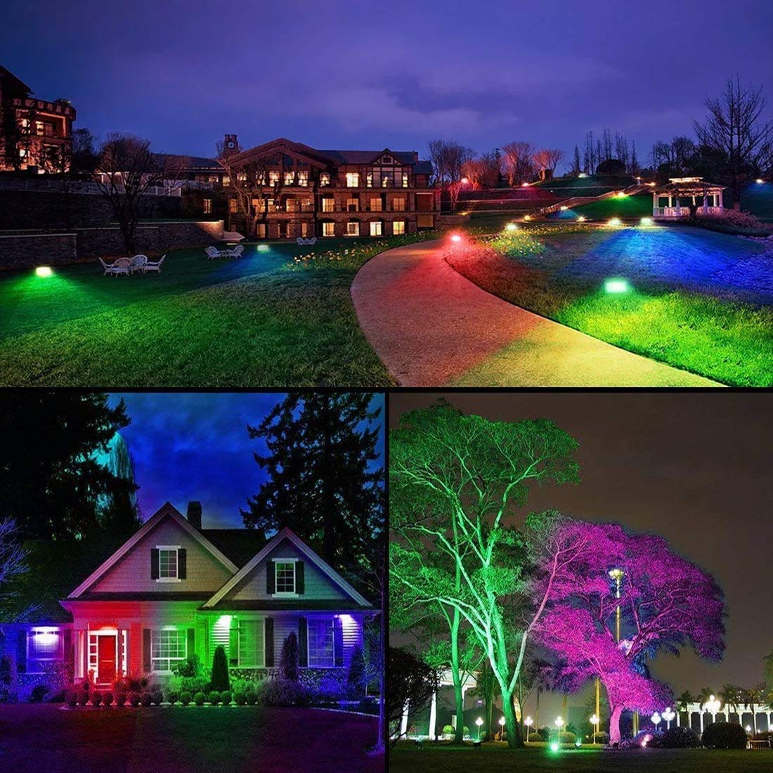Familite PAR38 LED Floodlight Bulb, 30W Color Changing Light Bulb, Remote Controlled RGB Landscape Light, Dimmable E27 Based Waterproof Lawn Lamp