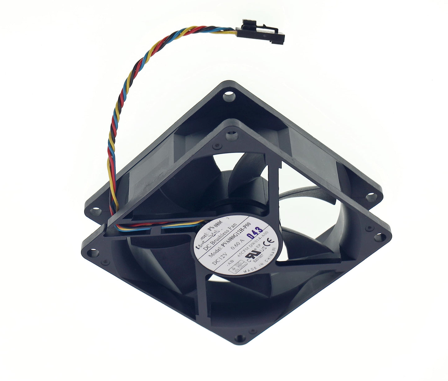 New Cooling fan for PVA080G12H-P00 089R8J 89R8J DC 12V 0.60A 8CM 8025 5-pin 4-wire Size:80x80x25mm
