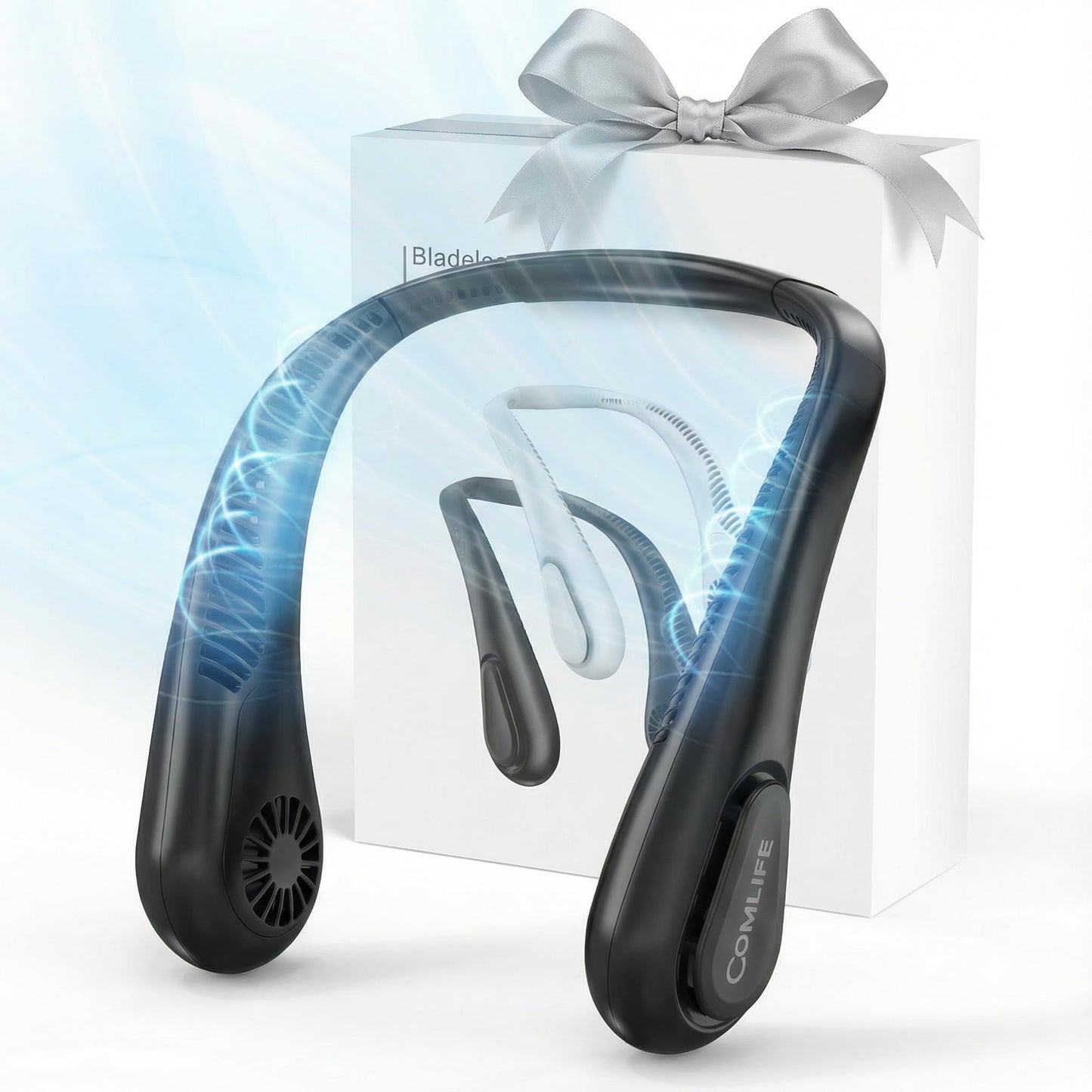 Portable Bladeless Neck Fan, Valentines Day Gifts for Him, Birthday Gifts for Men Women Father's Mother's Day, Wearable Cooling Fan Rechargeable