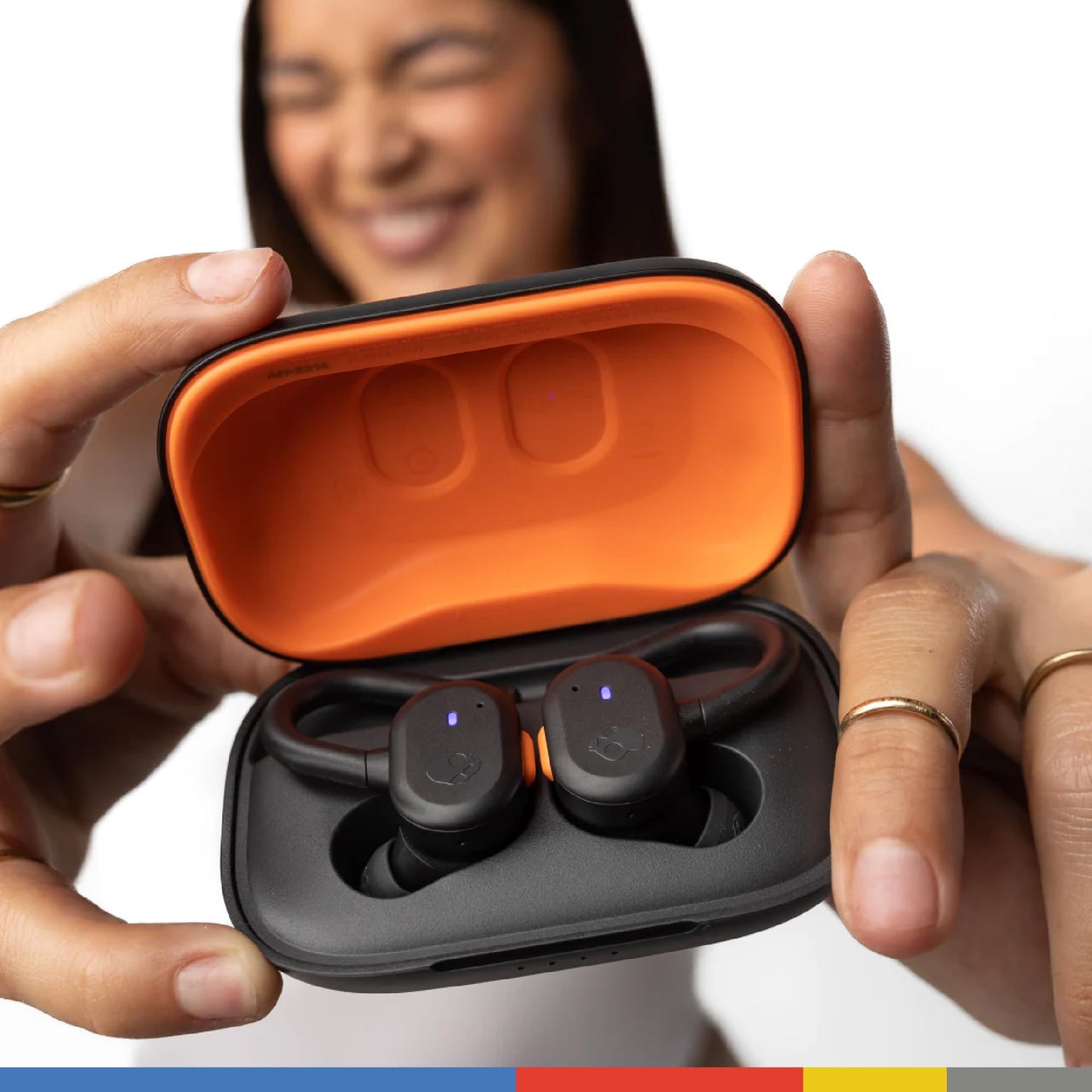 Skullcandy Push Active Wireless Earbuds, Bluetooth Headphones, Noise Isolating, 44 Hrs Battery, Secure-Fit Over-Ear Hanger, Sweat and Water Resistant