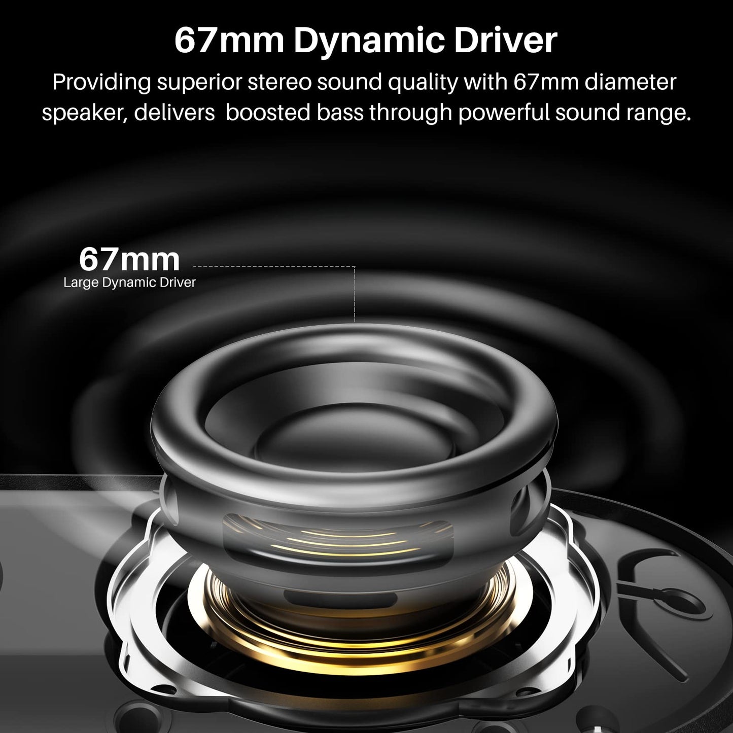 TOZO PA1 Large Bluetooth Speaker, Powerful 2.0 Stereo Sound with Deep Bass, 25H Playtime, IPX7 Waterproof Shower Speaker, Wireless Speaker with App EQ