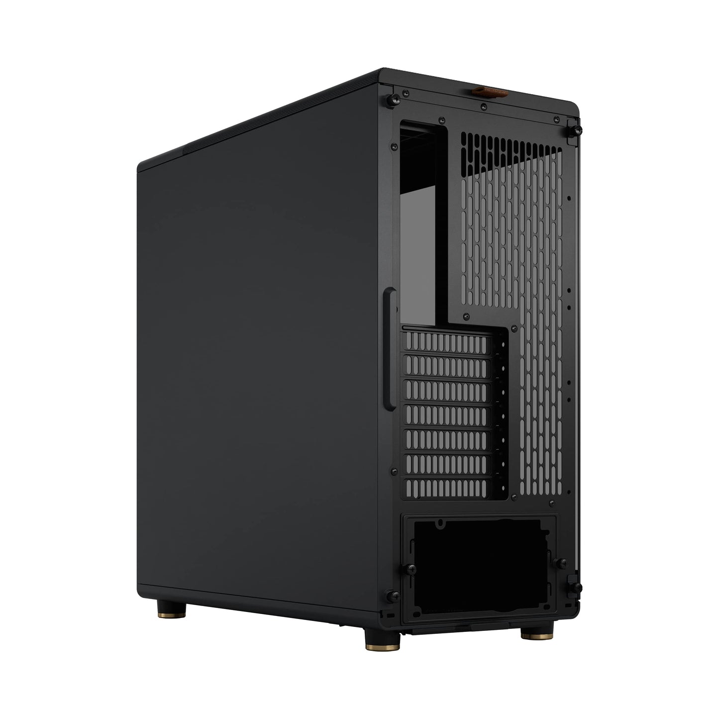 Fractal Design North Charcoal Black Tempered Glass Dark - Genuine Walnut Wood Front - Glass Side Panel - Two 140mm Aspect PWM Fans Included - Type C