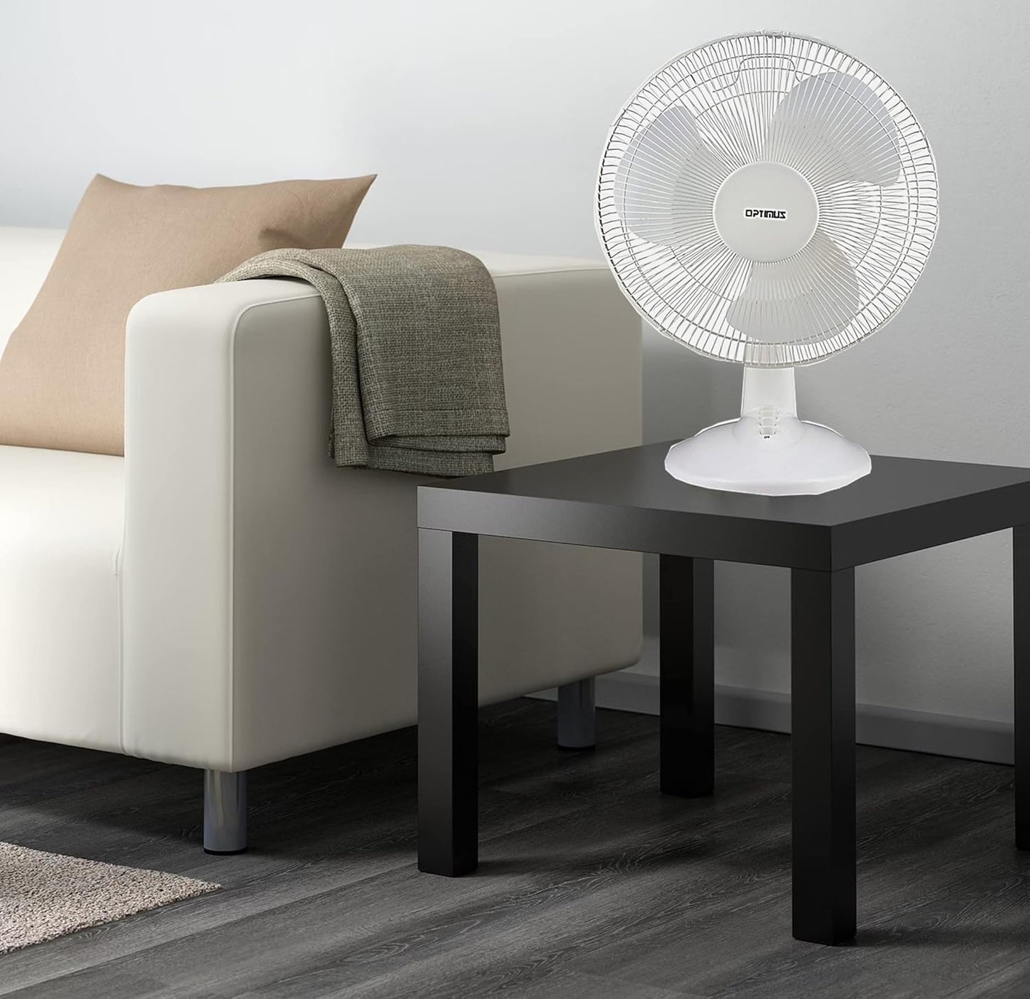 Orixforce 12-Inch Oscillating Table Fan with 3-Speed Settings - Quiet Desk Fan for Bedroom, Office, Kitchen - Compact Personal Fan with 90° Rotation