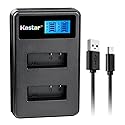 Kastar LCD Dual USB Charger for Eken PG1050 SJCAM SJ4000B & Evolveo Sportcam W7 Evolveo Sportcam W8 QUMOX SJ4000 QUMOX SJ4000 WiFi QUMOX SJ5000 QUMOX