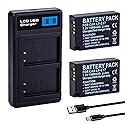2-Pack LP-E17 Battery with Rapid Dual USB Charger for Canon EOS R100 R50 RP R10 R8, Rebel T8i, T7i, T6i, T6s, SL2 SL3, M3, M5, M6, 77D 200D 250D 750D