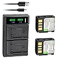 Kastar 2-Pack BN-VF707 Battery and LTD2 USB Charger Replacement for JVC GR-D340EY GR-D340EZ GR-D345 GR-D345E GR-D345EG GR-D345US GR-D346 GR-D346EY