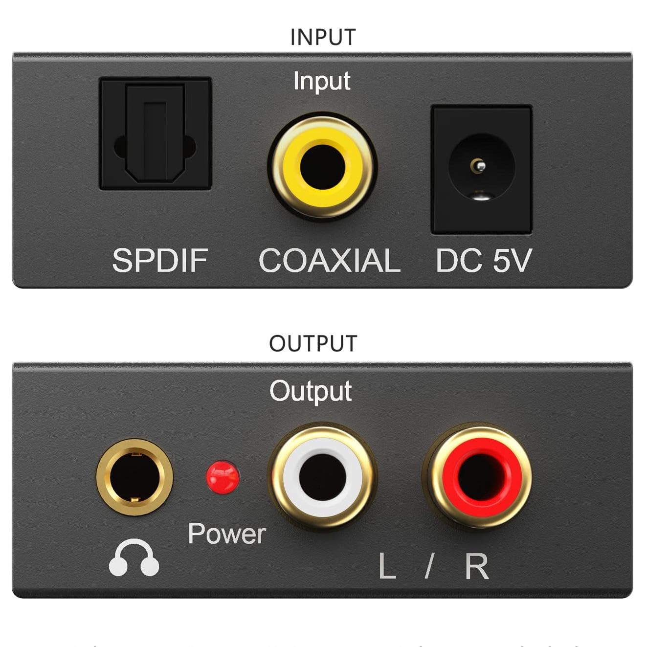 Digital to Analog Audio Converter 192KHz, DAC Digital SPDIF Coaxial Optical Convert to L/R RCA, Toslink Optical to 3.5mm Jack Audio Adapter for PS4 HD