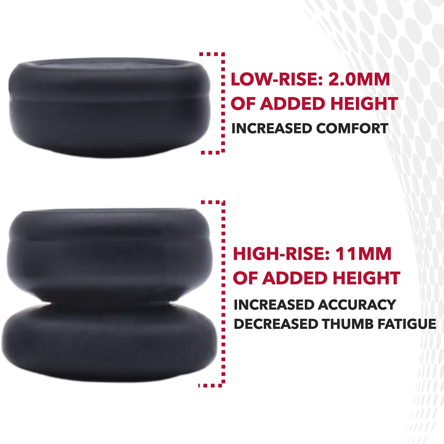 Setex Gecko Grip, 1 High Rise + 1 Low Rise Thumbstick Grip Covers, for PlayStation PS5, PS4, Xbox One, Switch Pro, Steam Deck, Anti-Slip