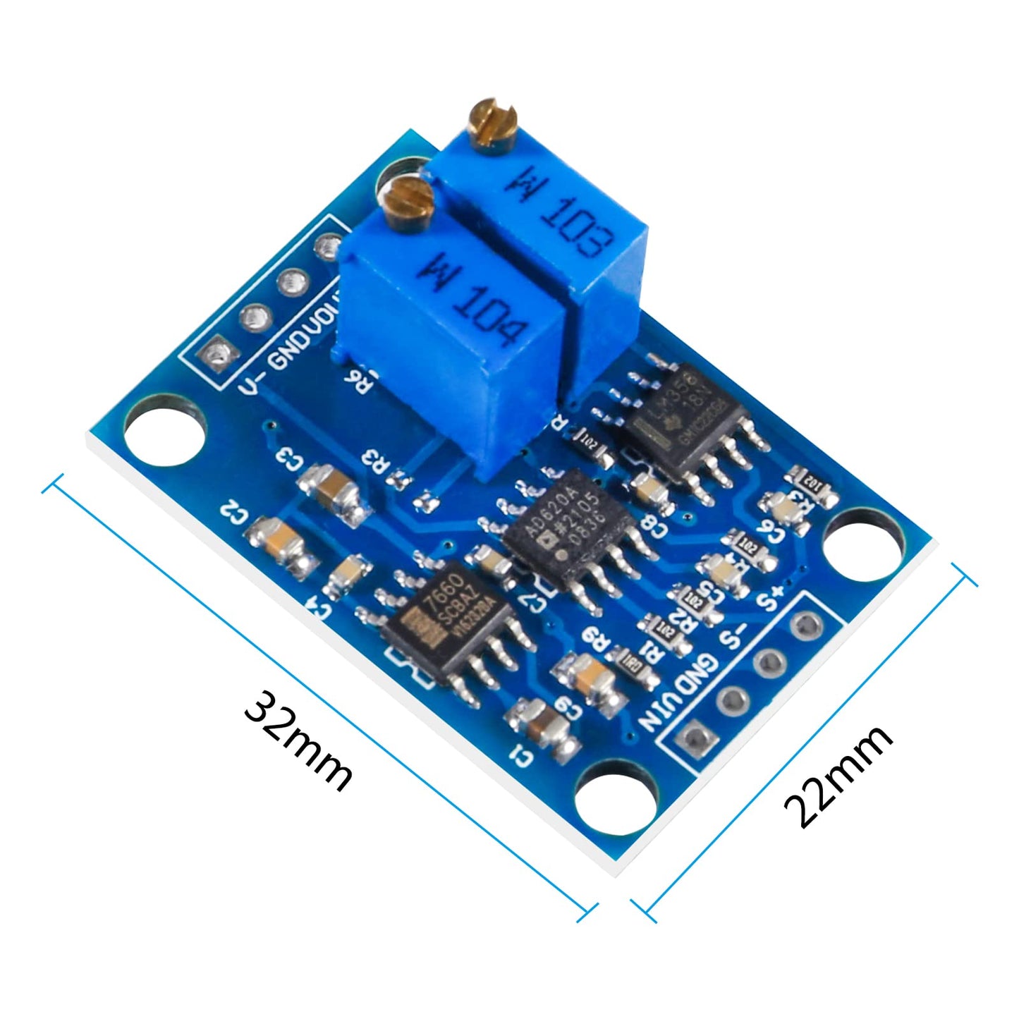 ACEIRMC 2pcs Voltage Amplifier Module AD620 Instrumentation Amplifier Module Signal Amplifier Module DC 3-12V High Precision