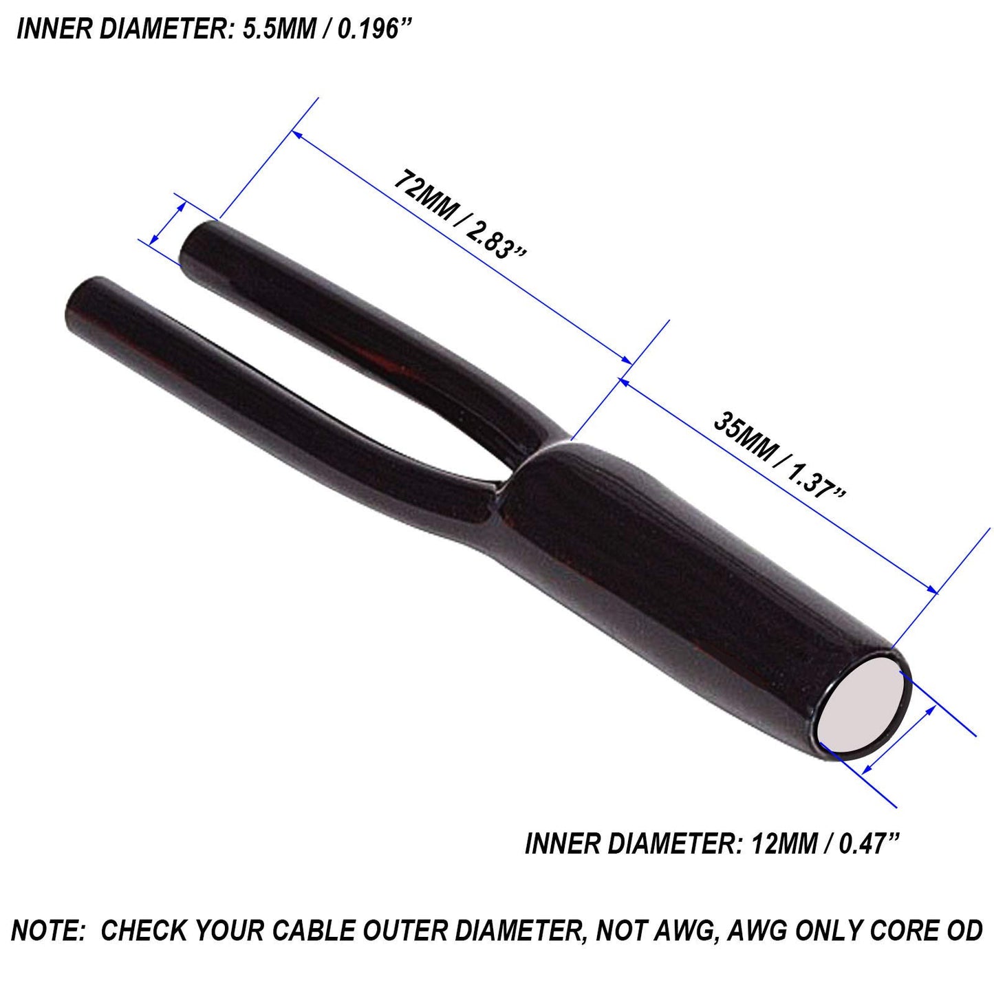 Cable Pants,Speaker Wire Pants, Speaker Pants (12mm- 2X 5.5mm, 8-Pack, Black) Dressing Up Or Protecting Your Cable Wires