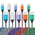 Micro USB Cable, AILKIN 5-Pack 6ft High Speed Nylon Braided Android Charging Cables for Samsung Galaxy J8/J7/S7/S6/Edge/Note 5 4, PS4, Motorola, HTC