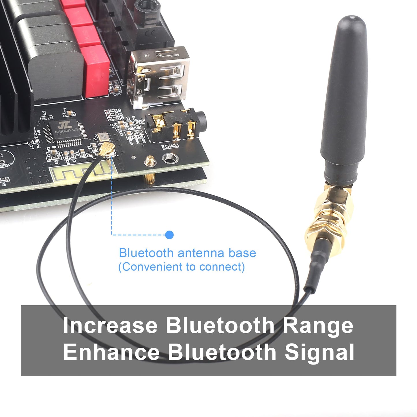 2.4GHz Bluetooth WiFi Antenna 2dBi SMA Male (Pin) with U.FL to SMA Female Pigtail RF1.13 Cable 30cm for Amplifier Board